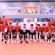 Pemain Timnas Voli Indonesia berusaha memblok serangan Pakistan di laga perempat final AVC 2025 di Bahrain.