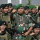 Pangdam XIII/Merdeka Mayjen TNI Suhardi memimpin upacara penyambutan Satgas Rajawali Yonif 712/Wiratama di Lapangan Makodam XIII/Merdeka, Manado.