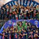 Pemain PSG merayakan kemenangan 5-0 atas Inter Milan di final Liga Champions 2024/2025 di Allianz Arena