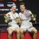 Thom Gicquel dan Delphine Delrue rayakan kemenangan usai menjuarai Indonesia Open 2025 di sektor ganda campuran