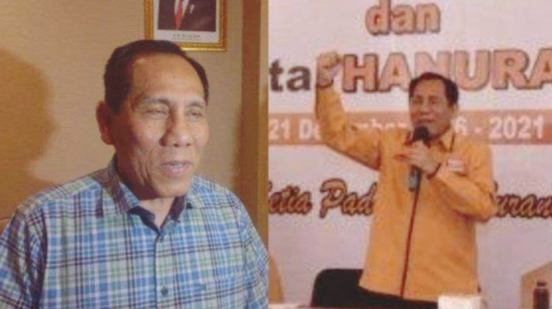 Bambang Raya saat menghadiri acara Partai Hanura sebelum terseret kasus hukum
