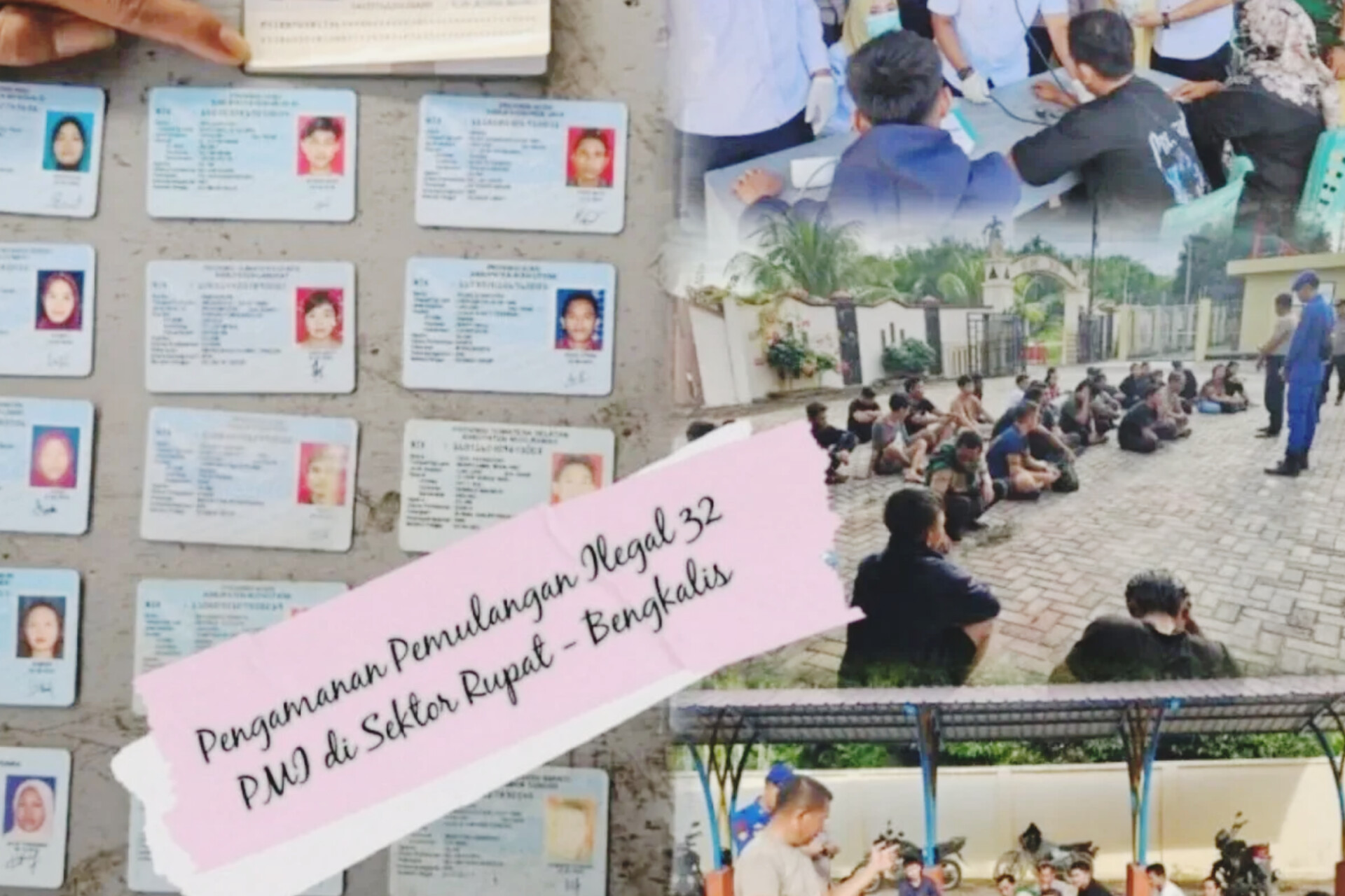 Petugas dan warga mengevakuasi Pekerja Migran Indonesia korban kapal karam di Bengkalis, Riau