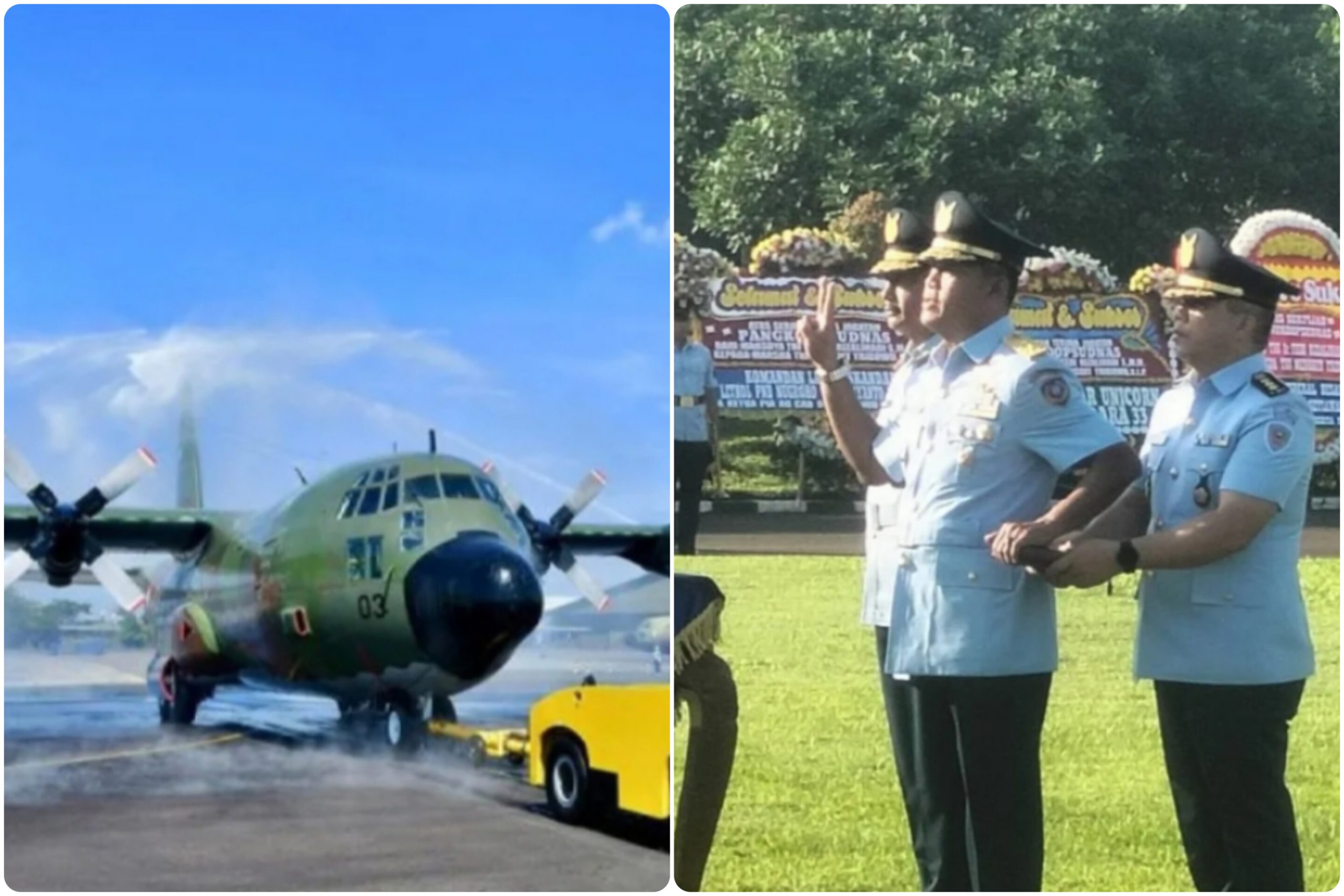 Marsda TNI Minggit Tribowo menerima pataka Koopsudnas dalam upacara pelantikan sebagai Pangkoopsudnas di Halim Perdanakusuma, Jakarta.
