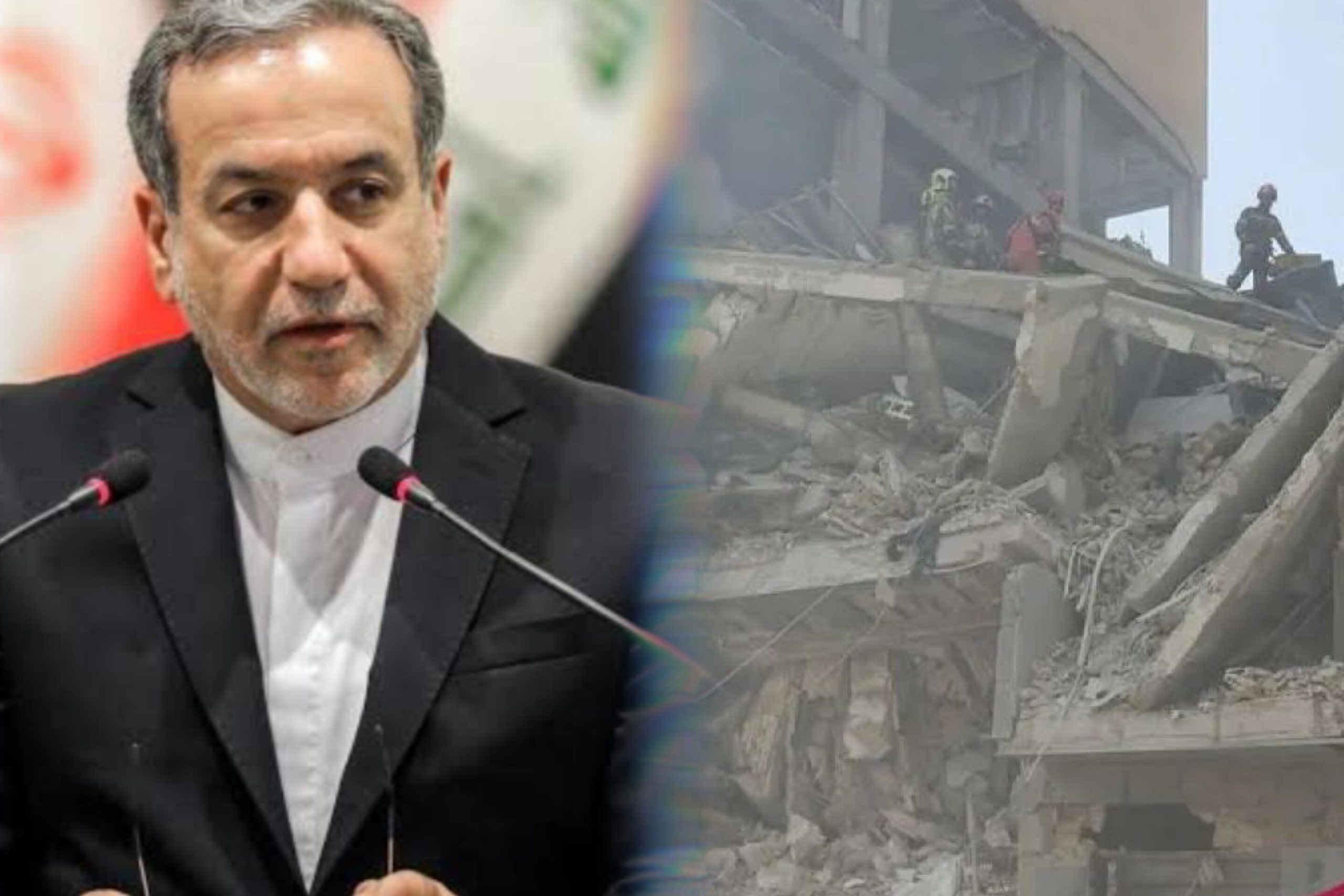 Menteri Luar Negeri Iran Abbas Araghchi berbicara kepada media, mengecam serangan udara Amerika Serikat terhadap situs nuklir Fordow, Natanz, dan Isfahan.