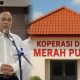 Ilustrasi tumpukan uang dan petani desa dengan latar bendera Merah Putih, menggambarkan alokasi dana besar untuk desa dan koperasi di Indonesia.