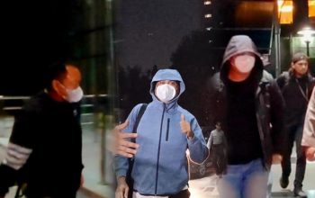 Petugas KPK membawa sejumlah orang yang terjaring OTT di Mandailing Natal ke Gedung Merah Putih, terkait dugaan korupsi proyek pembangunan jalan.