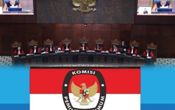 Ketua Mahkamah Konstitusi Suhartoyo membacakan putusan pemisahan Pemilu Nasional dan Daerah mulai 2029 di ruang sidang MK, Jakarta.