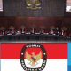 Ketua Mahkamah Konstitusi Suhartoyo membacakan putusan pemisahan Pemilu Nasional dan Daerah mulai 2029 di ruang sidang MK, Jakarta.