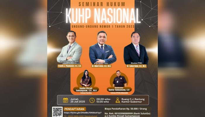Seminar Nasional KUHP Digelar di Manado, Bahas Tuntas Undang-Undang Nomor 1 Tahun 2023