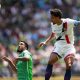 Pemain PSG merayakan gol ke gawang Seattle Sounders dalam laga Piala Dunia Antarklub 2025 di Lumen Field.