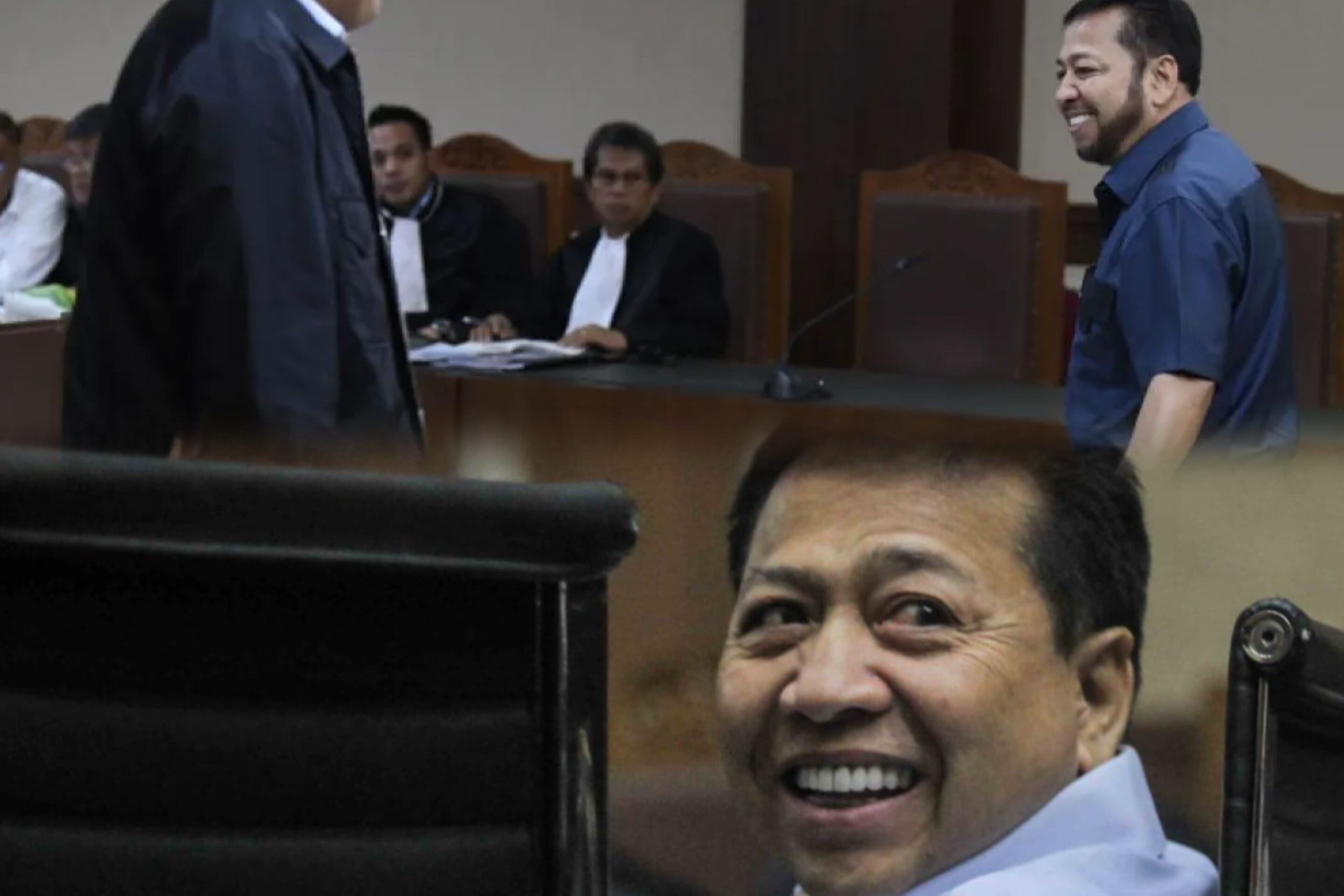Setya Novanto duduk di ruang sidang saat menjalani proses hukum kasus e-KTP.
