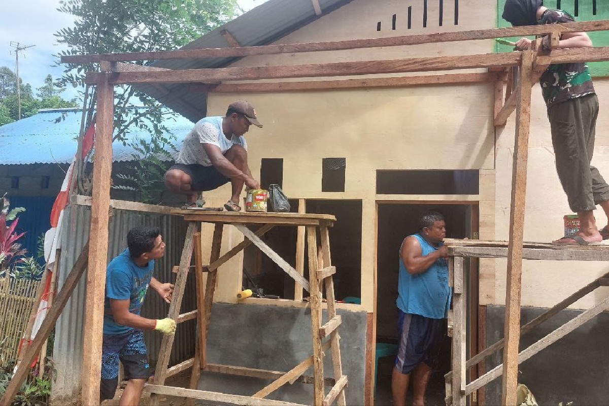 Rehabilitasi rumah tidak layak huni oleh TMMD 125 Kodim Manado capai 87 persen, wujudkan rumah layak dan nyaman bagi warga Bengkol.