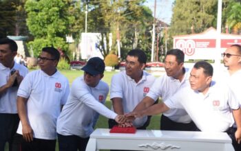 Kasdam XIII/Merdeka Brigjen TNI Yustinus Nono Yulianto hadiri apel pencanangan HUT RI ke-80 di Lapangan Kantor Gubernur Sulut.