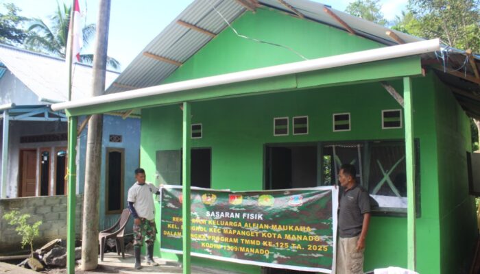 Rehab 2 Unit RTLH TMMD Manado Tuntas 100 Persen, Rintis Jalan 75 Persen