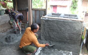 Warga Bengkol Manado menerima manfaat program air bersih TMMD ke-125 Kodim 1309/Manado