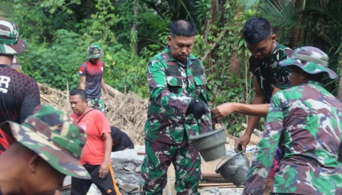 Dansatgas TMMD Manado Turun Langsung Kerjakan Plat Duiker