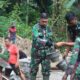 Dansatgas TMMD ke-125 Kodim 1309/Manado Kolonel Arh Yosip Brozti Dadi memimpin langsung pengerjaan plat duiker di Kelurahan Bengkol, Mapanget.