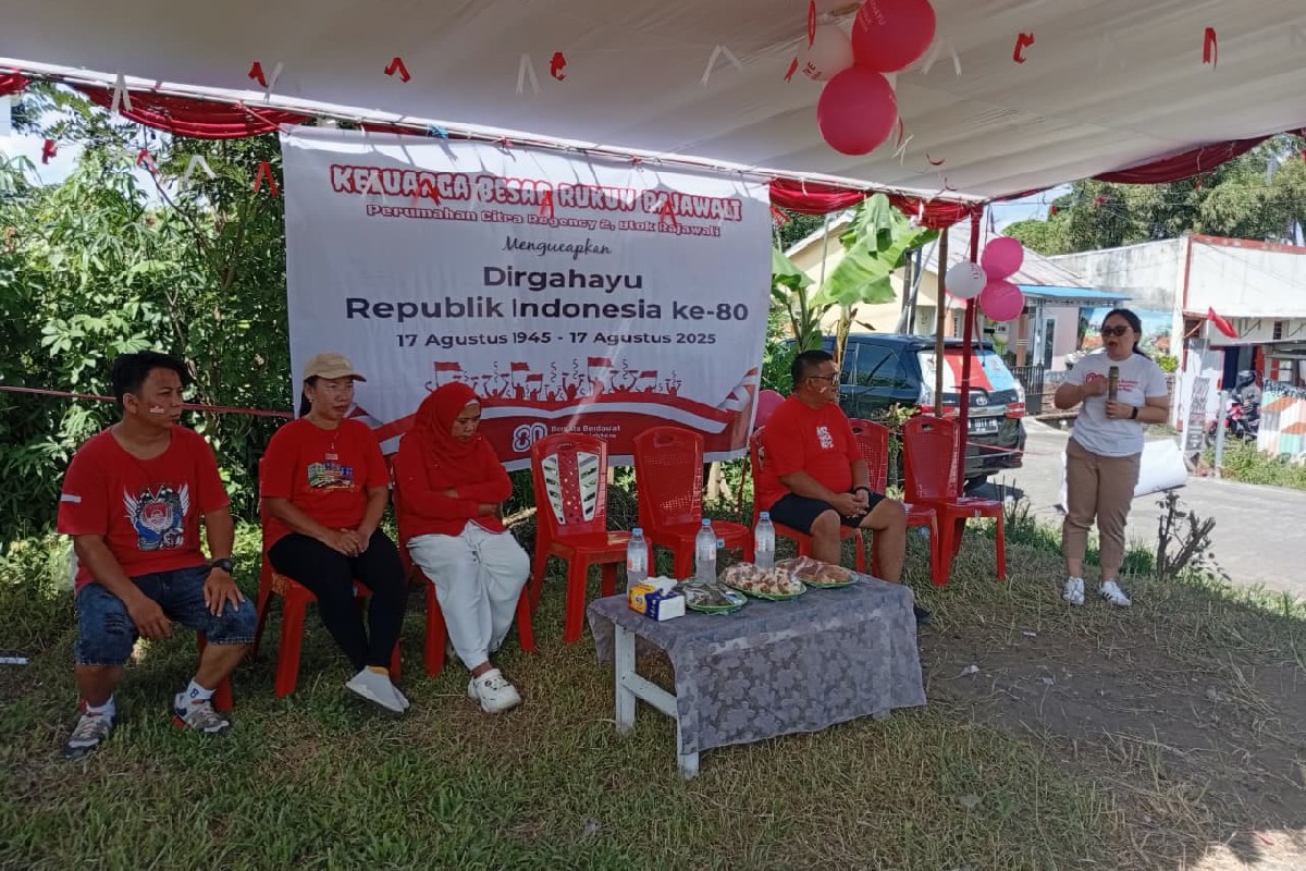 Warga Rukun Rajawali Matungkas antusias ikut lomba kemerdekaan meriahkan HUT ke-80 RI di Minahasa Utara.