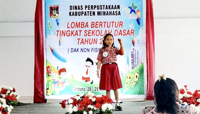 Kisah Sigarlaki dan Si Limbat Pukau Dewan Juri Lomba Bertutur Tingkat SD se-Kabupaten Minahasa