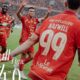 Persija Jakarta rayakan kemenangan telak 4-0 atas Persita Tangerang di laga pembuka BRI Super League 2025/2026 di JIS