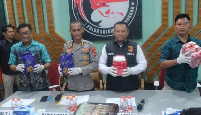 Polda Sultra Gagalkan Peredaran 6,8 Kg Sabu, Tiga Kurir Ditangkap, Puluhan Ribu Jiwa Diselamatkan