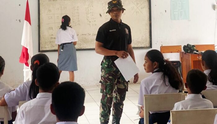 Satgas Pamputer Kodim Sangihe Gulirkan Program “TNI Sahabat Pelajar” di SMPN Marore