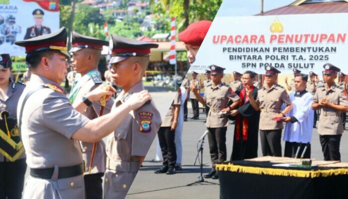 Kapolda Sulut Lantik 78 Bintara Polri, Tekankan Polisi sebagai Penjaga Kemanusiaan