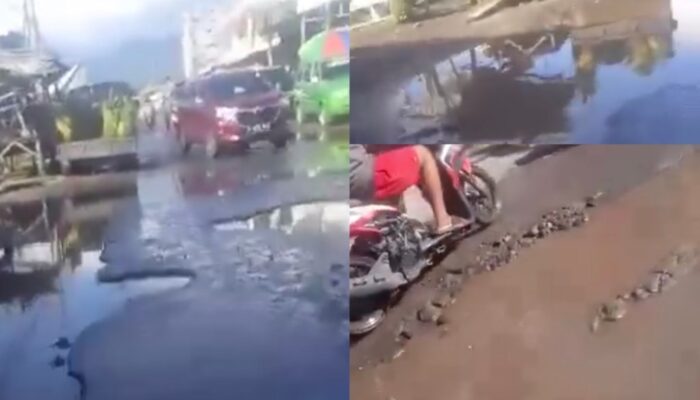 Sumbang PAD, Jalan Pasar Baru Langowan Dibiarkan Rusak Parah, Publik Soroti Kepemimpinan Bupati Robby Dondokambey