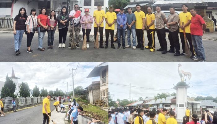 Forkopimka Kakas Gelar Jumat Bersih, Kapolsek Ipda Fegy Tekankan Tindak Lanjut Arahan Presiden