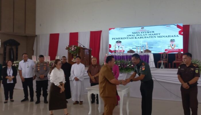 Letkol Bonaventura Ikuti Misa Syukur Pemkab Minahasa
