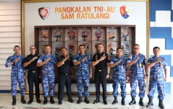 Kunjungan Silaturahmi, Danlanud Samratulangi Apresiasi Kepala Kantor Bea Cukai Manado