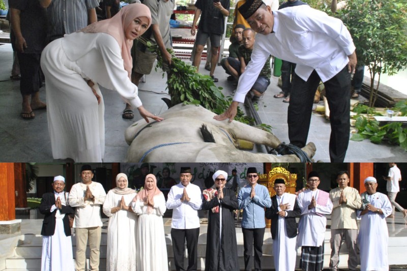 Sholat bersama di lapangan Makorem