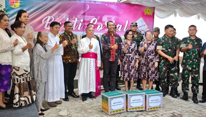 Peresmian Gereja Sta. Rosa De Lima Tondano, Kodim Minahasa Bagikan Sembako