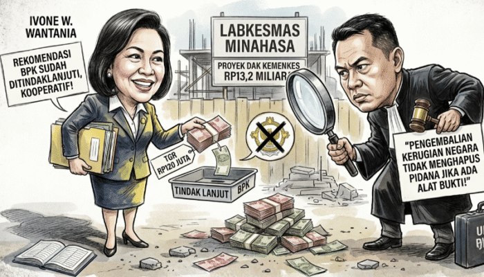 Ups! Ada Temuan Rp120 Juta di Proyek Labkesmas Minahasa, PPK-nya Adik Kandung Sekda Lynda, Begini Kata Dia