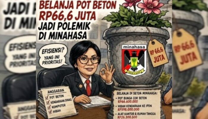 Pemkab Minahasa “Abaikan” Instruksi Presiden! Gelorakan Rp66,6 Juta Buat Belanja Pot Beton di Tengah Efisiensi, Sekda Watania Bilang Begini