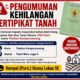 PENGUMUMAN KEHILANGAN SERTIPIKAT TANAH